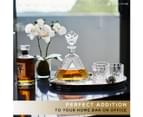 Nou Living Luxury Crystal Whiskey Decanter Set with 6 Crystal Whiskey Glasses | 11-Piece Whisky Decanter Gift Set | ROYALE 3
