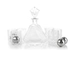 Nou Living Luxury Crystal Whiskey Decanter Set with 6 Crystal Whiskey Glasses | 11-Piece Whisky Decanter Gift Set | ROYALE 10