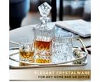 Nou Living Luxury Crystal Whiskey Decanter Set with 6 Crystal Whiskey Glasses | 11-Piece Whisky Decanter Gift Set | ELEGANCE 3