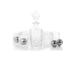 Nou Living Luxury Crystal Whiskey Decanter Set with 6 Crystal Whiskey Glasses | 11-Piece Whisky Decanter Gift Set | ELEGANCE 10