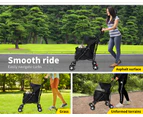 Pet Stroller Dog Cat Pram Foldable Carrier 4 Wheels Large Travel Pushchair Black