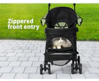 Pet Stroller Dog Cat Pram Foldable Carrier 4 Wheels Large Travel Pushchair Black