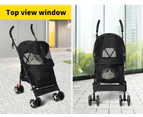 Pet Stroller Dog Cat Pram Foldable Carrier 4 Wheels Large Travel Pushchair Black