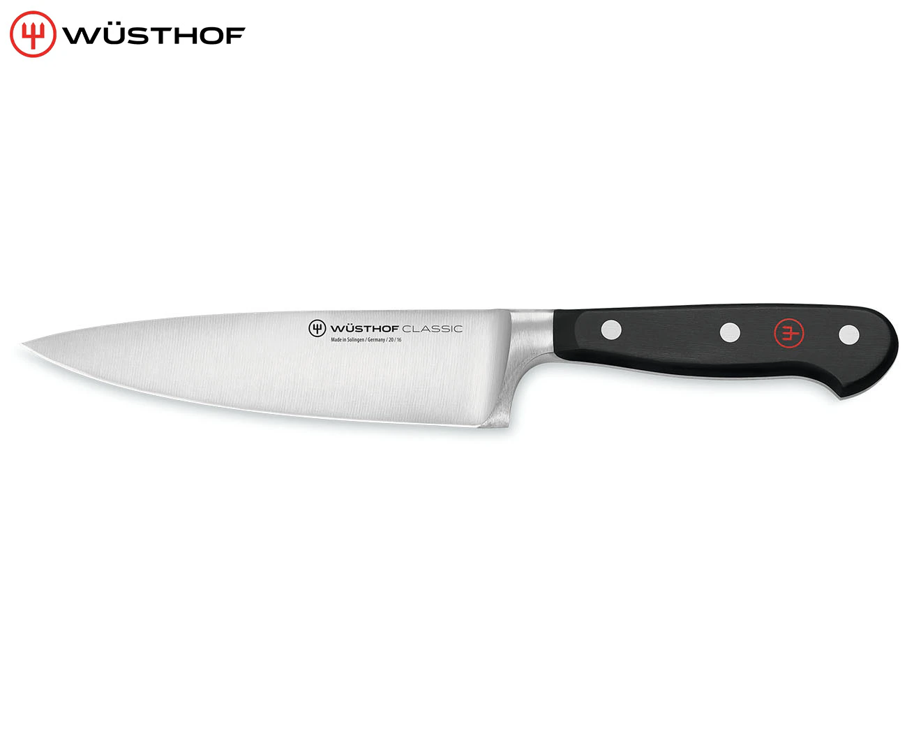 Wusthof Classic Steel Chef's Knife Kitchen Straight Cutting 16cm Blade Black