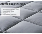 Dreamz Mattress Protector Topper Bamboo Charcoal Pillowtop Mat Pad Cover King - Charcoal,Grey