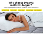 Dreamz Mattress Protector Topper Bamboo Charcoal Pillowtop Mat Pad Cover Queen - Charcoal,Grey