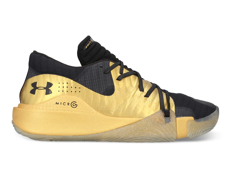 Under Armour Men's UA Anatomix Spawn Low Basketball Shoes - Black/Gold