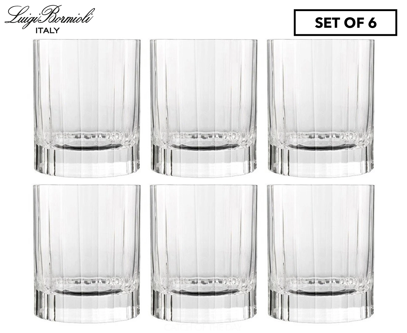 6pc Luigi Bormioli Bach 255ml Stemware Whisky Glasses Drinking Cup Set Clear