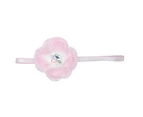 Pink Poppy Large Peony Flower Headband With Gems - Pale Pink