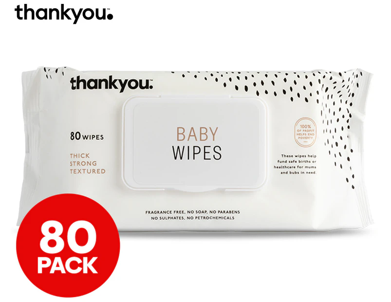 Thankyou. Thick Baby Wipes 80-Pack