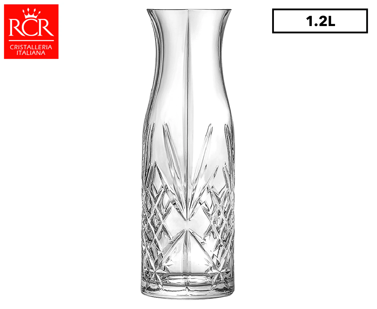 RCR Crystal Melodia Glass Carafe with Cork Lid - 1L