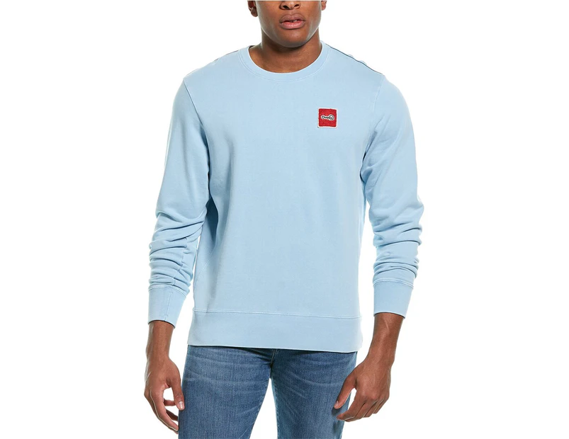 Ovadia Men's  Chenille Patch Sweatshirt - Blue