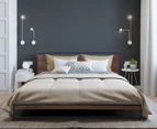 Milano Decor Azure Double Bed Frame & Headboard - Black