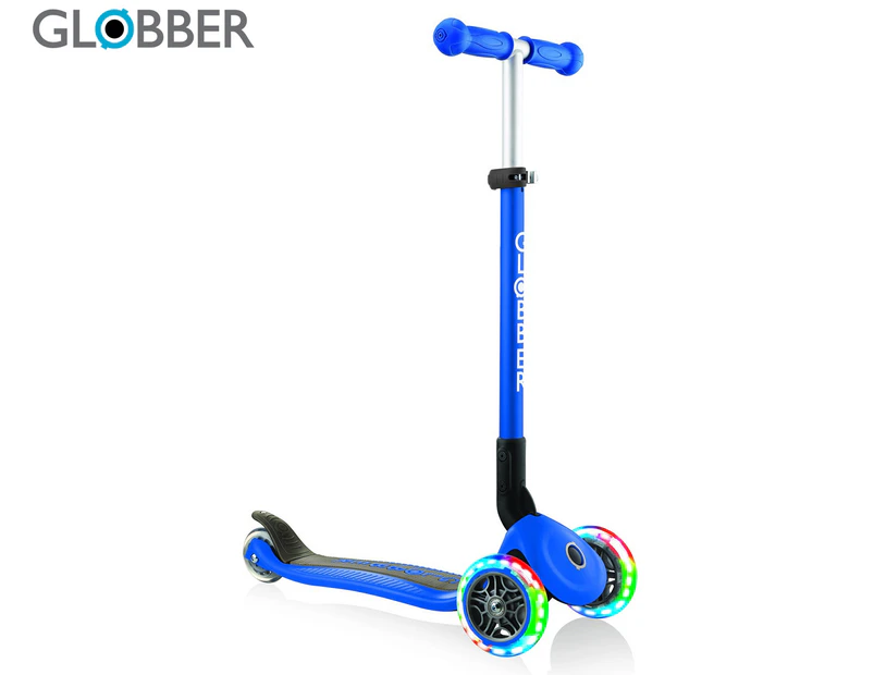 Globber Primo Foldable Scooter w/ Lights - Navy Blue