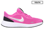 Nike Grade-School Girls' Revolution 5 Running Shoes - Active Fuchsia/Metallic Silver