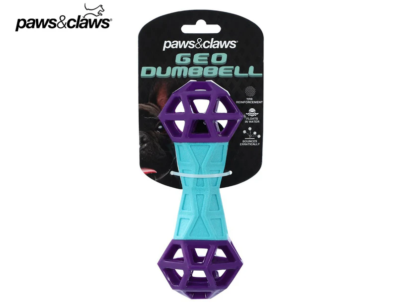 Paws & Claws 6x18cm Geo Dumbbell - Light Blue/Purple