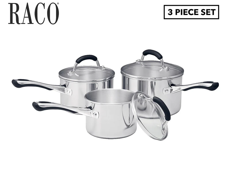 RACO 3-Piece Contemporary Stainless Steel Saucepan Set