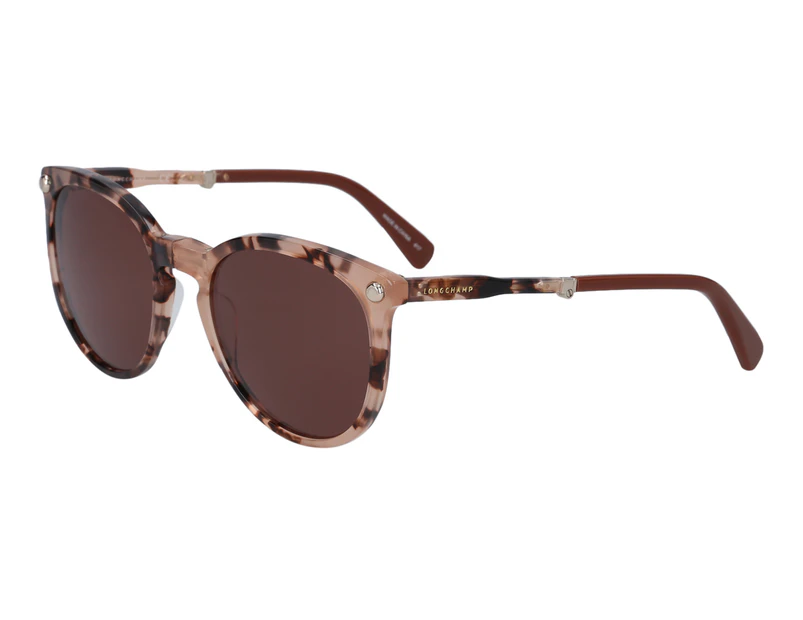 Longchamp Women's Round Cat Eye LO608S54 Sunglasses - Beige Tortoise