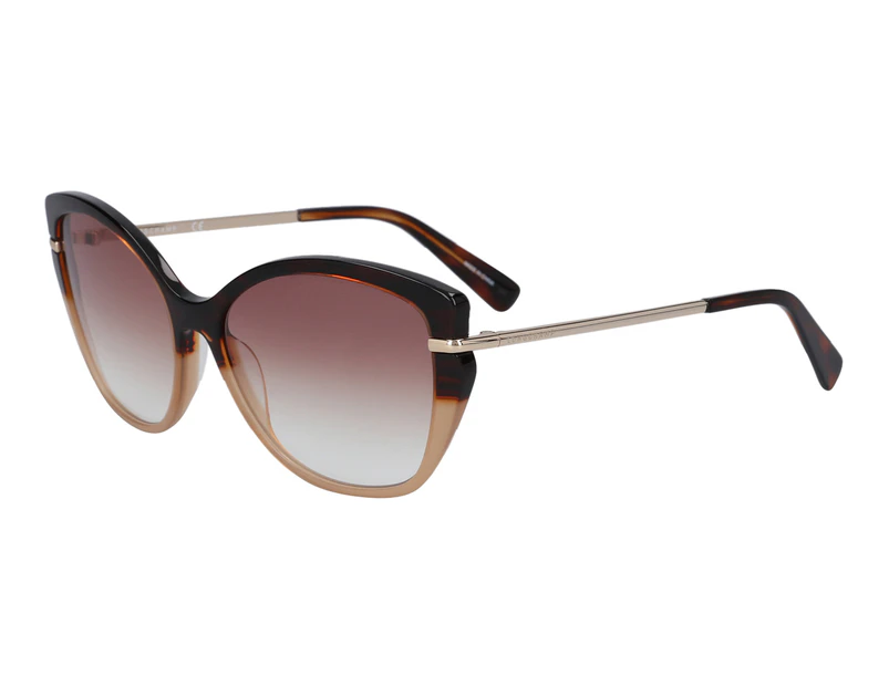 Longchamp Women's Oversized Cat Eye LO627S57 Sunglasses - Havana Honey