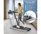 Costway 2 IN 1 Electric Treadmill 12kmh APP, Folding Running Machine Home Gym Walking Exercise Equipment, Sliver