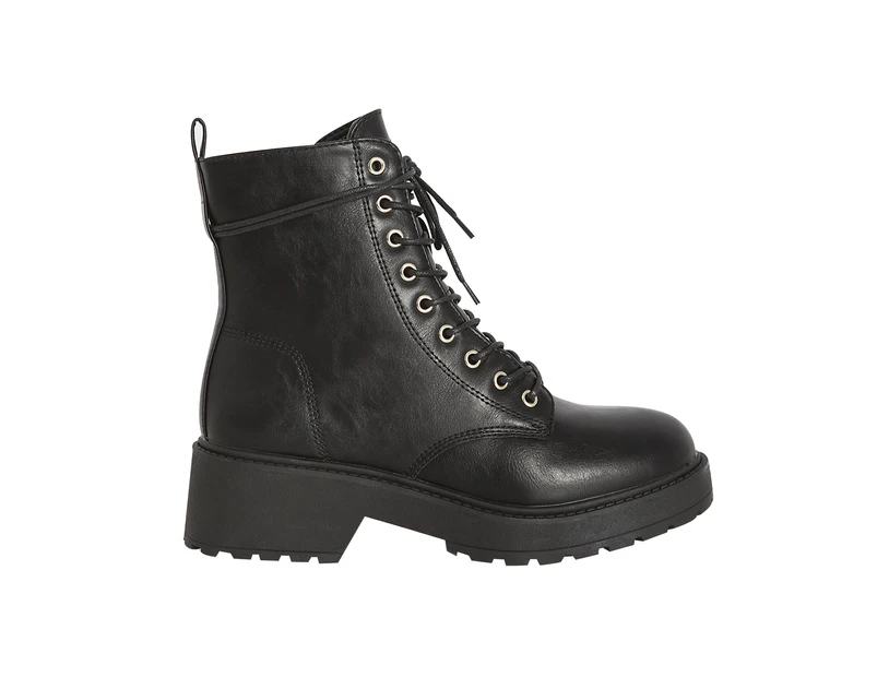 Defy Wildfire Lace Up Military Boot Women's - Black