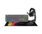 Fantech Gaming PC Keyboard + Mouse + Mousemat + Headset + Headphone stand LED Backlit Bundle Computer Combo