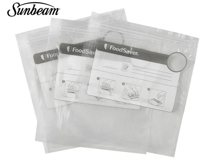 Sunbeam FoodSaver Zipper Bags 35pk - Clear