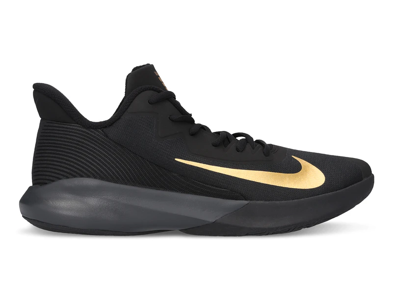 Nike Men's Precision IV Basketball Shoes - Black/Metallic Gold
