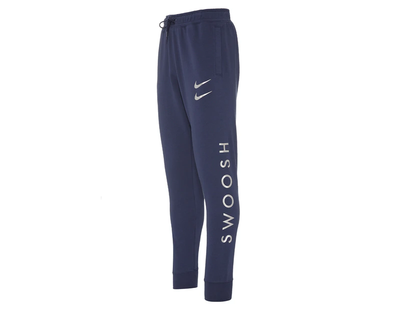 Nike Men's NSW Swoosh Trackpant / Tracksuit Pants - Navy/Silver Foil
