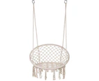 Macrame Cotton Swing Bed Hammock Chair Relax Outdoor Hanging Indoor ~ Beige
