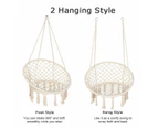 Macrame Cotton Swing Bed Hammock Chair Relax Outdoor Hanging Indoor ~ Beige
