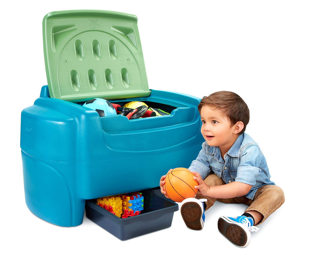 Little Tikes Child Toy Chest With Drawers Plastic Storage Chest, Blue ...