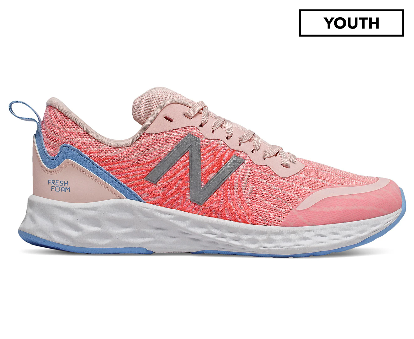 New Balance Girls' Fresh Foam Tempo Running Shoes - Peach Soda/Tahitian Pink/Team Carolina