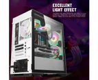 DarkFlash Gaming PC Case Tempered Glass Micro-ATX Tower Computer Case Support 330mm VGA Length (DLM22) (White)