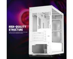 DarkFlash Gaming PC Case Tempered Glass Micro-ATX Tower Computer Case Support 330mm VGA Length (DLM22) (White)