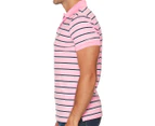 Polo Ralph Lauren Men's Short Sleeves Slim Fit Classic Striped Polo Shirt - Rose/Multi