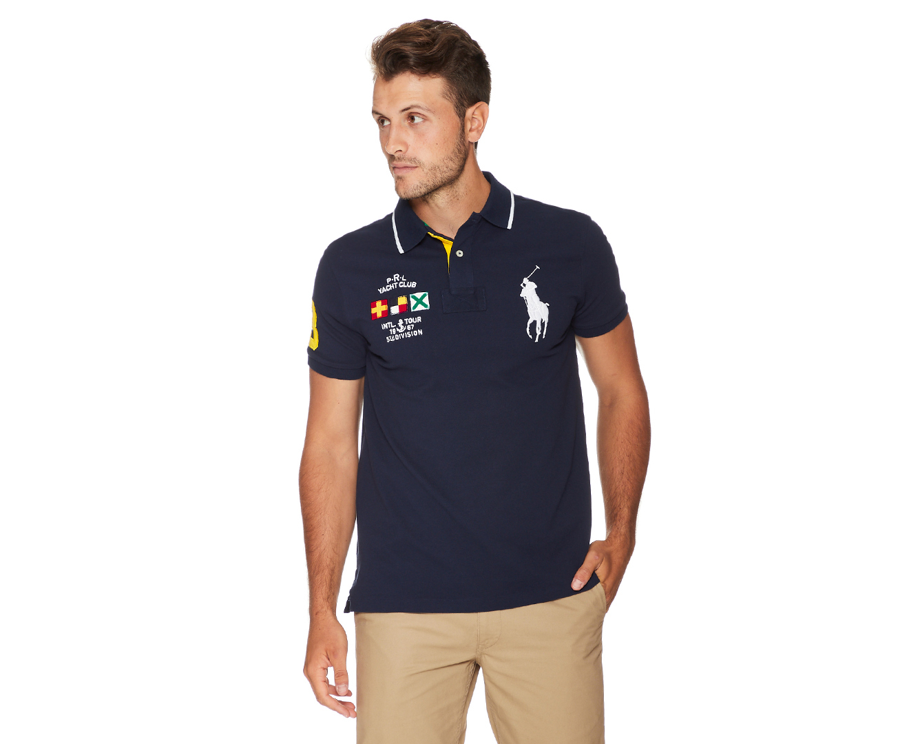 Polo Ralph Lauren Men's Short Sleeve Slim Fit Classic Knit Polo Shirt -  Cruise Navy 