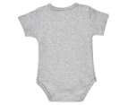 Gem Look Baby Short Sleeve Bodysuit Organic  3-Pack - Grey
