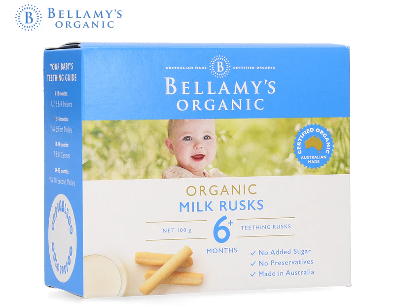 Bellamy's Organic Teething Rusks Milk Rusks 100g