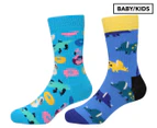 Happy Socks Baby/Kids' Pool Party Socks 2-Pack - Blue/Multi