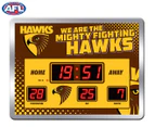 AFL Hawthorn Hawks Glass Scoreboard LED Clock