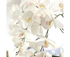 Artificial Orchid Plant w/ White Pot 75cm Flower Fake Foliage Floral Home Decor