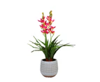 100cm Faux Artificial Cymbidium Orchid Plant Home Decor Real Touch Life-Like Flower RED AU