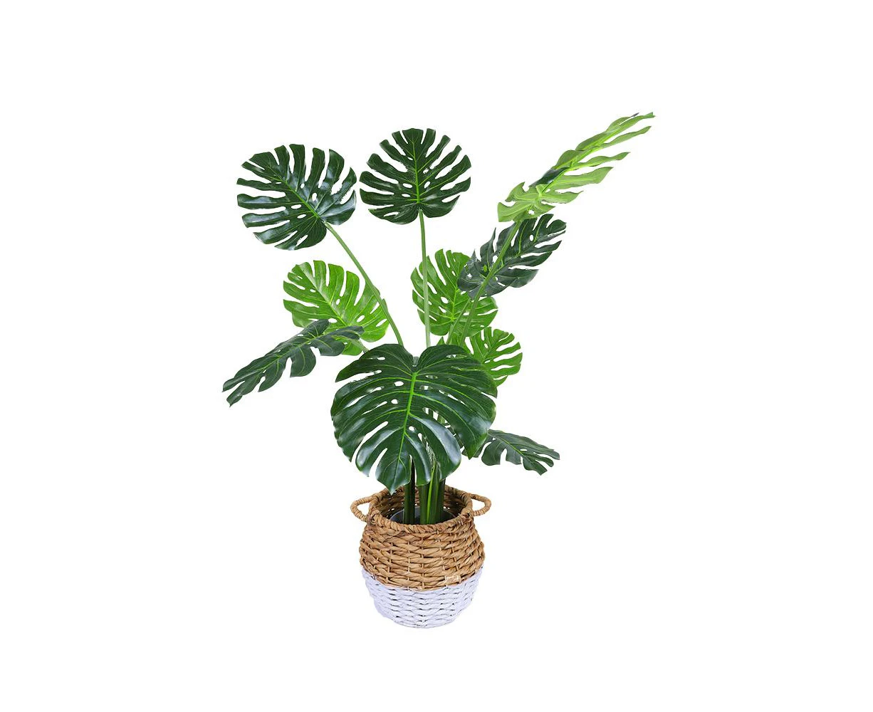 120cm Faux Artificial Potted Monstera Plant Real Looking Vivid Turtle Leaf Home