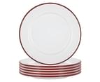 Steel Outdoor Camping Dinnerware Tableware Black Argon Tableware White Enamel Dinner Plates Pack of 6 25.5cm 
