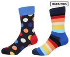Happy Socks Baby/Kids' Big Dot Socks 2-Pack - Dark Blue/Multi
