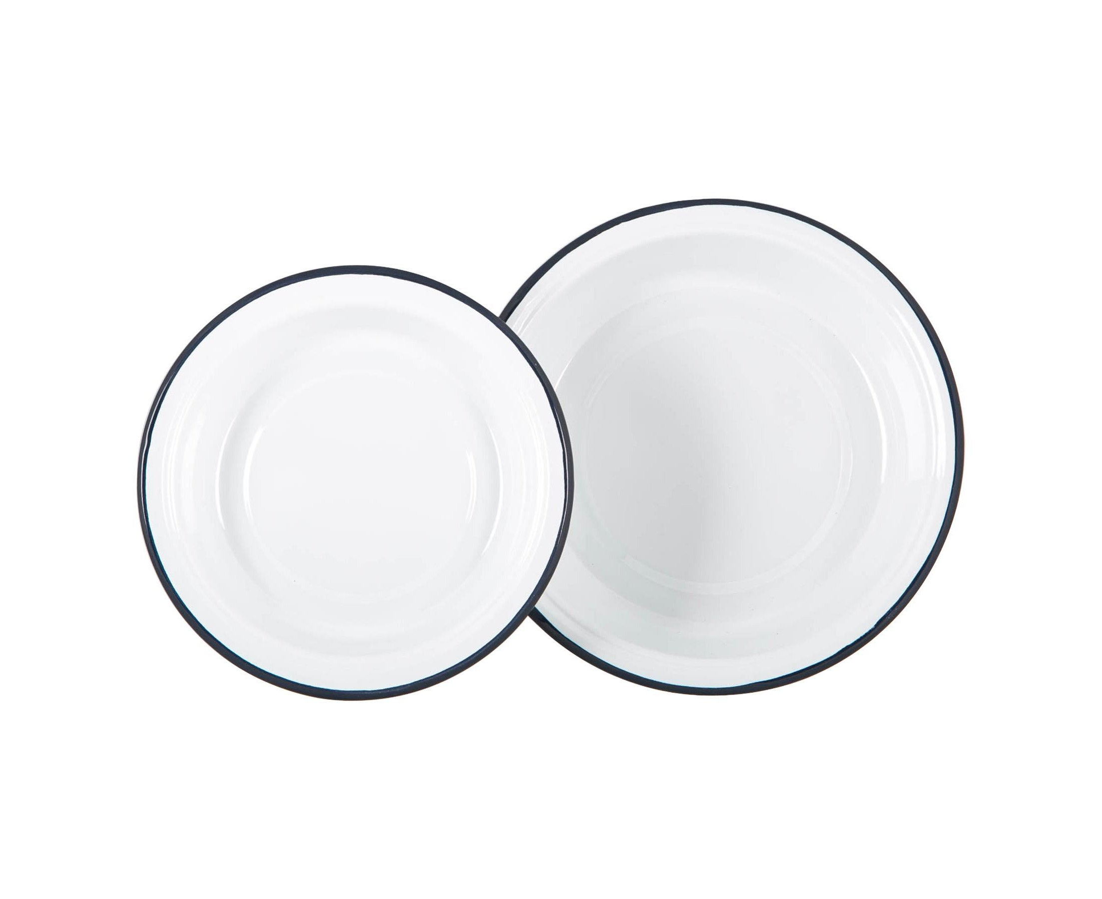 Steel Outdoor Camping Dinnerware Tableware 6 Colours Argon Tableware White Enamel Side Plates 20cm 