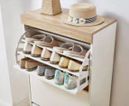 Lifely Ashley Coastal White Wooden Small Shoe Cabinet