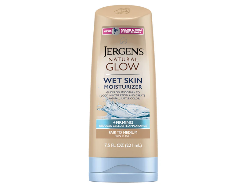 Jergens Natural Glow Wet Skin Firming Moisturiser 221mL - Fair/Medium