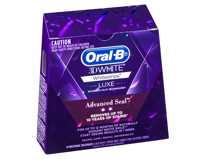 14pc Oral-B 3D Whitestrips Teeth Whitening Stain Removal Luxe Advanced Seal Kit